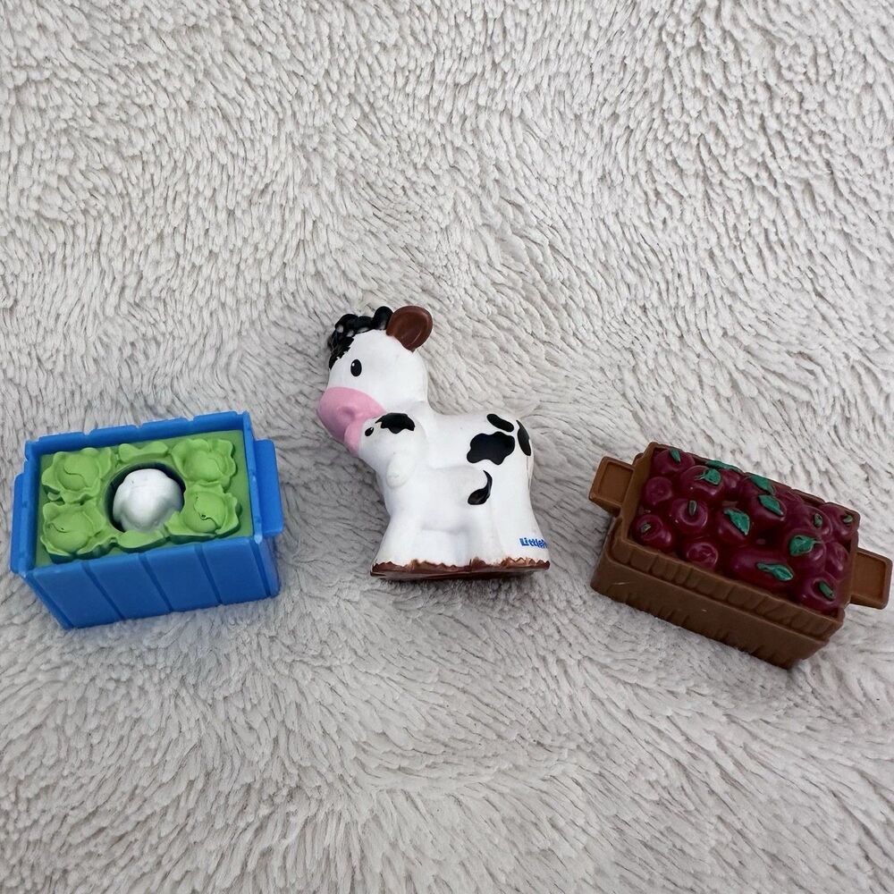 Fisher Price Little People Cow Baby Food Crates Farm Animal Toy